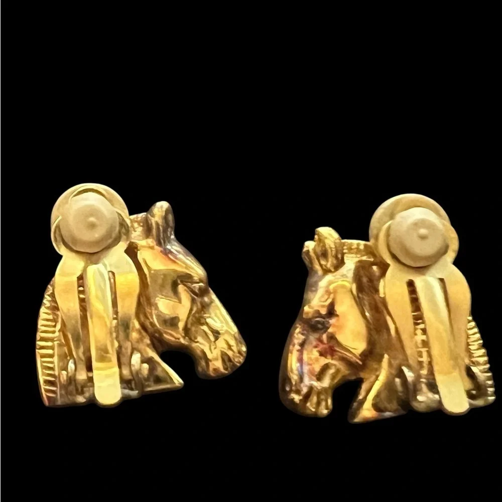 Hermes Bijouterie Fantaisie Horse Head Earrings - Picture 3 of 9